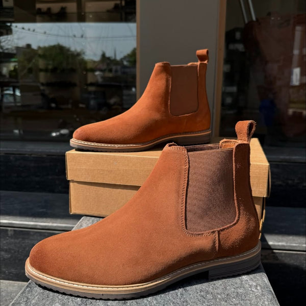 Brown Suede Chelsea Boots
