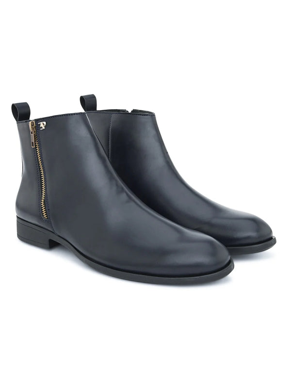 Zip-Closure Casual Leather Boots For Men