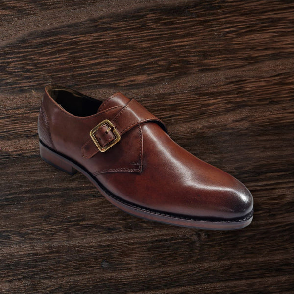 Men Vito-Monk Strap Brown Leather Formal Shoes